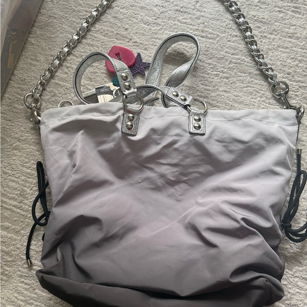 Coach Silver and Gray Shoulder Bag - Picture 5 of 6
